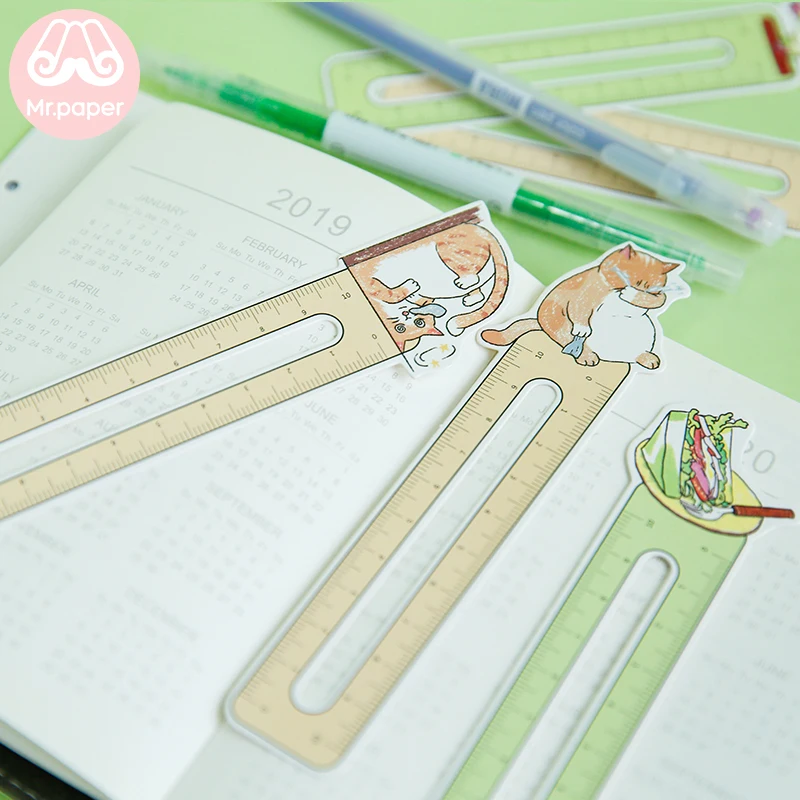 Mr paper 30 шт./кор. Kawaii Kitty линейка неправильные закладки для новизны книга чтения