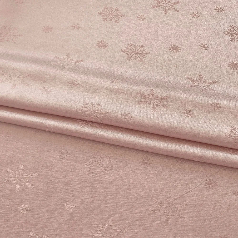 Шелковая жаккардовая плотная креповая ткань снежный узор шелковая атласная