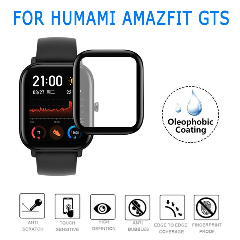 

2 шт. Экран протекторы для Huami Amazfit GTS часы с полным покрытием Защитная пленка высокой чувствительности анти-масло 3D Экран пленка