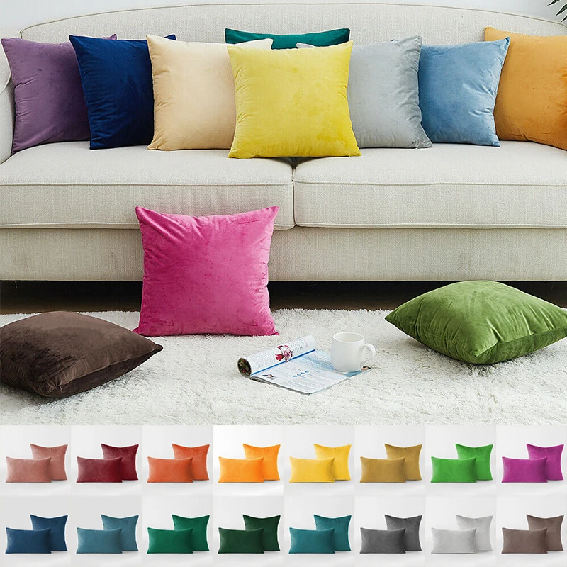 

2pcs cojines sofá velvet cushion cover for Living room decorative sofa pillow case luxury sofa back covers home decoration