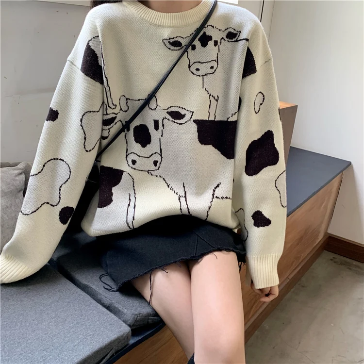 

New Autumn Winter Sweater Women Korean Cute Ulzzang Harajuku Pullover Tops Female Loose Long Sleeve Casual Chic Knit Sweaters