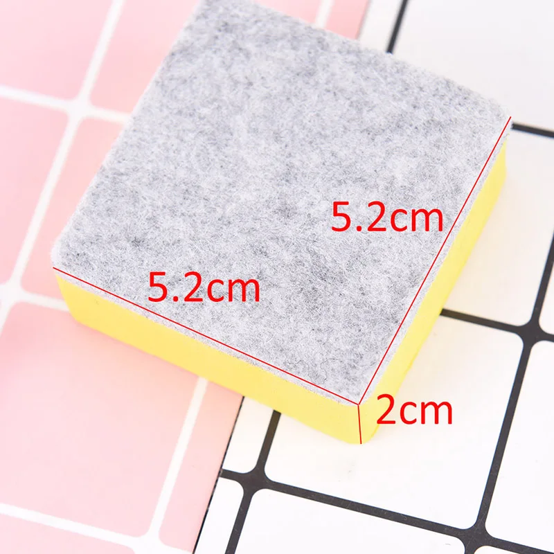 

2 Pcs/lot Blackboard Whiteboard Cleaner Dry Marker Pen Foam Eraser Chalk Brushs Yellow 5.2*5.2*2CM
