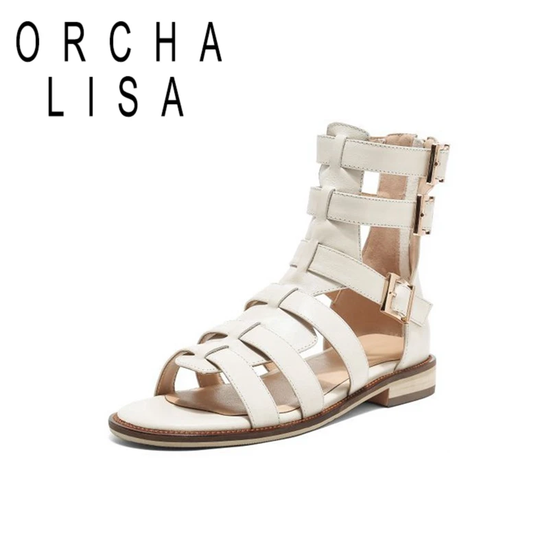 

ORCHA LISA/2021 в римском стиле; Сандалии-гладиаторы на шнуровке на плоской подошве, с квадратным каблуком, с пряжкой и на молнии, женские повседнев...