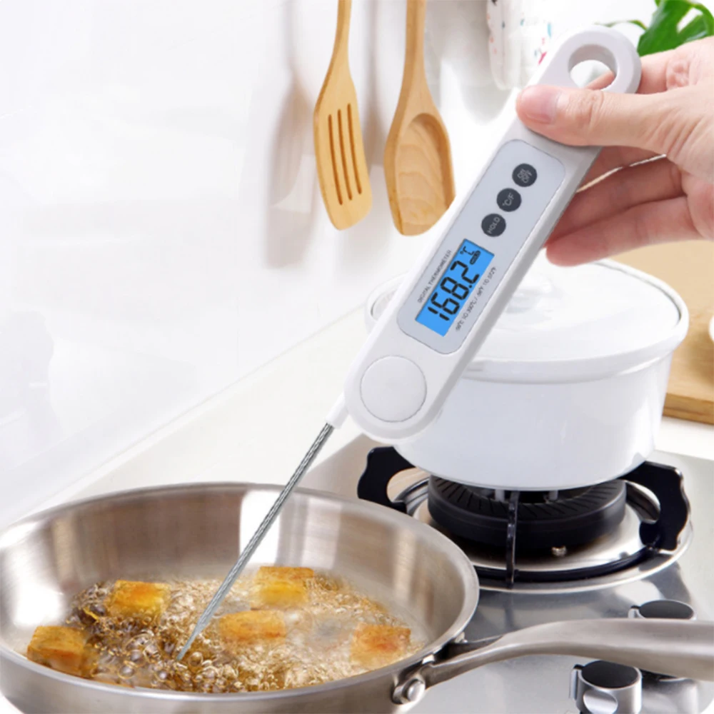 

Digital High-Precision Folding Probe Type Food Thermomete Probe Water Oil Temperature Sensor LCD Display Kitchen Test Tool