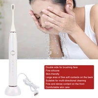 white ultrasonic electric toothbrush adult dual use face cleaning brush head silicone soft hair teeth whitening tool 5kinds mode