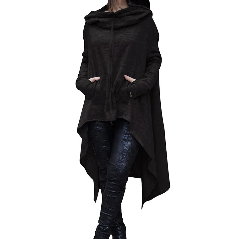 2021 Асимметричные толстовки однотонные модные оверсайз свитшот Женская