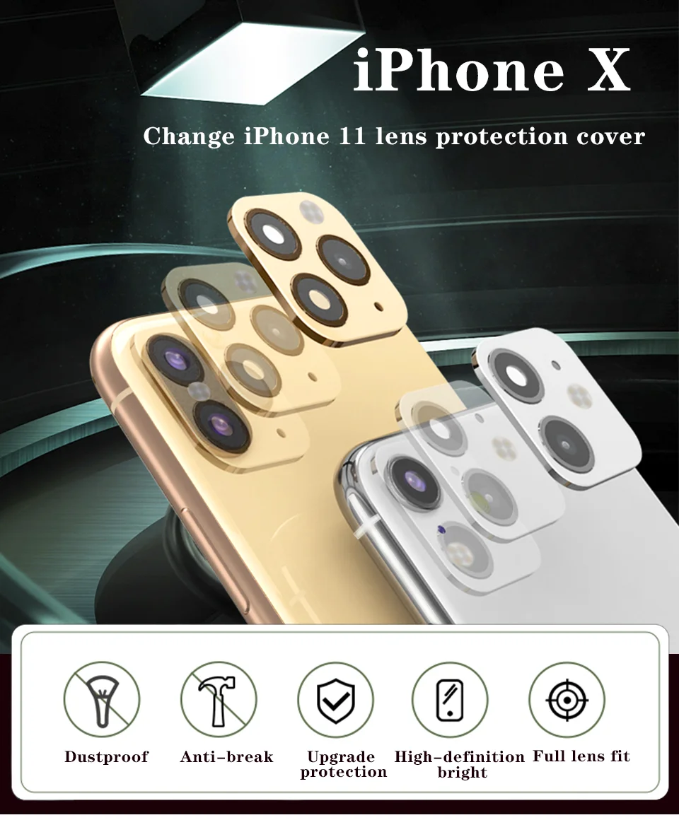 Наклейка для iPhone X XS MAX поддельная камера 11 Pro Max протектор из закаленного стекла