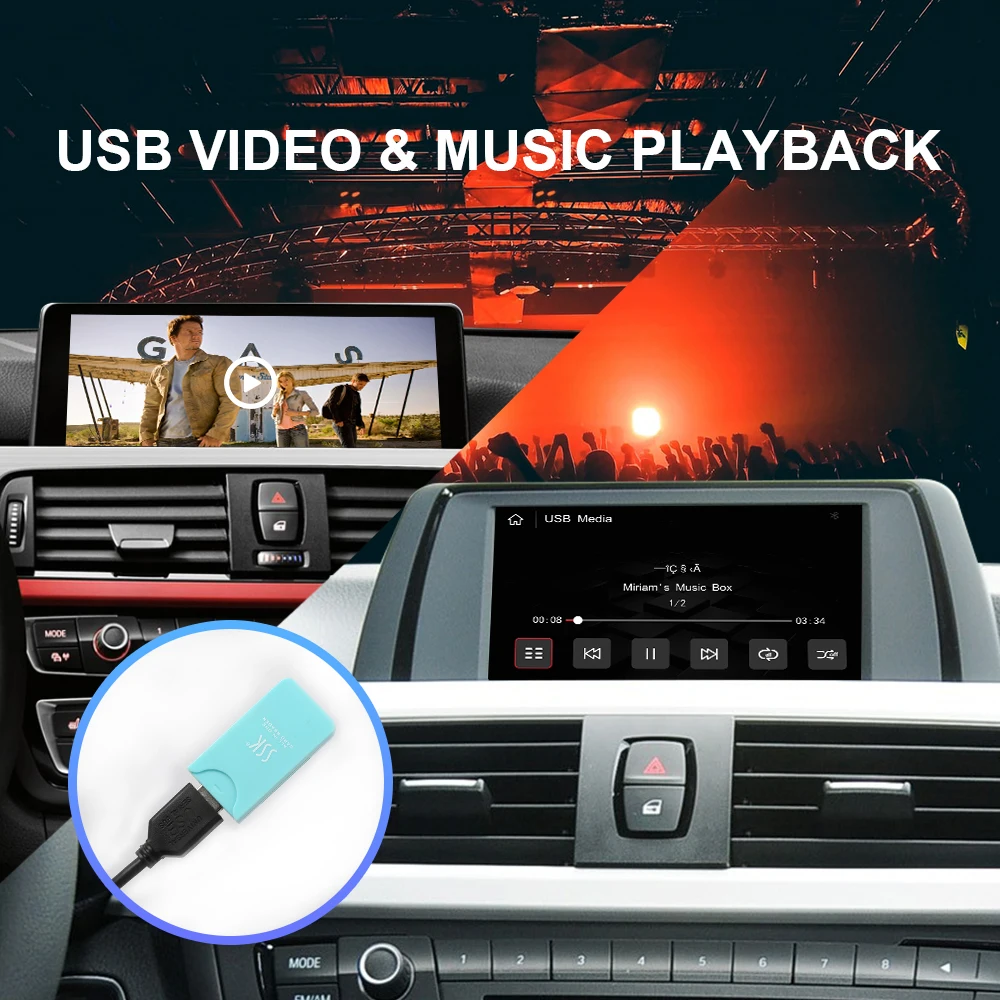 

ISUDAR Wireless Carplay Android Auto Module AI Box For BMW F10 F20 F30 E60 E70 E81 E90 X1 X3 X5 X6 CIC NBT EVO System USB Camera