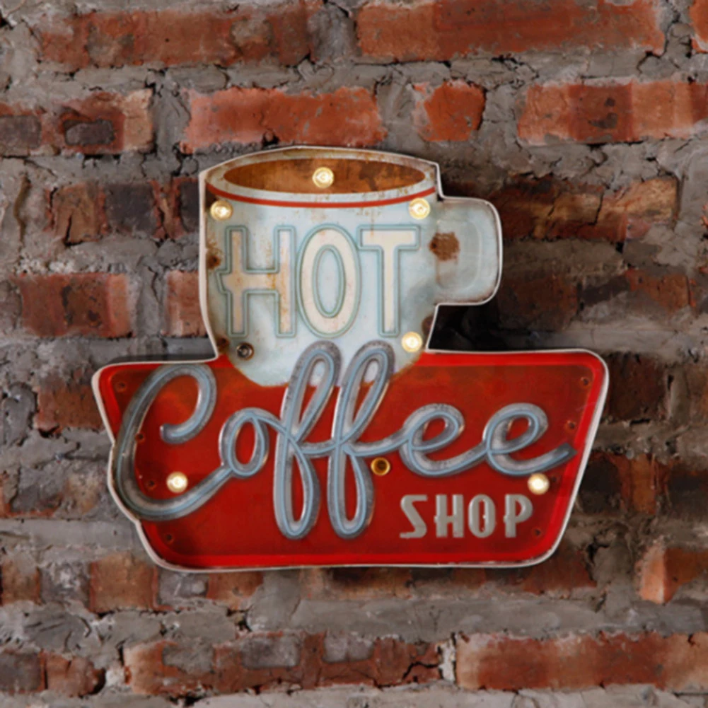 

Неоновый светодиодный светильник неправильной формы, лампа в винтажном стиле с изображением таблички, гида для ресторана, декоративное нас...