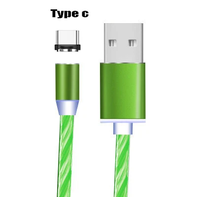 Светодиодный магнитный кабель Micro USB для быстрой зарядки, кабель usb type C для iphone 11 Pro Max, huawei P30 Pro, волшебный светильник, кабель для зарядки - Цвет: colour 14