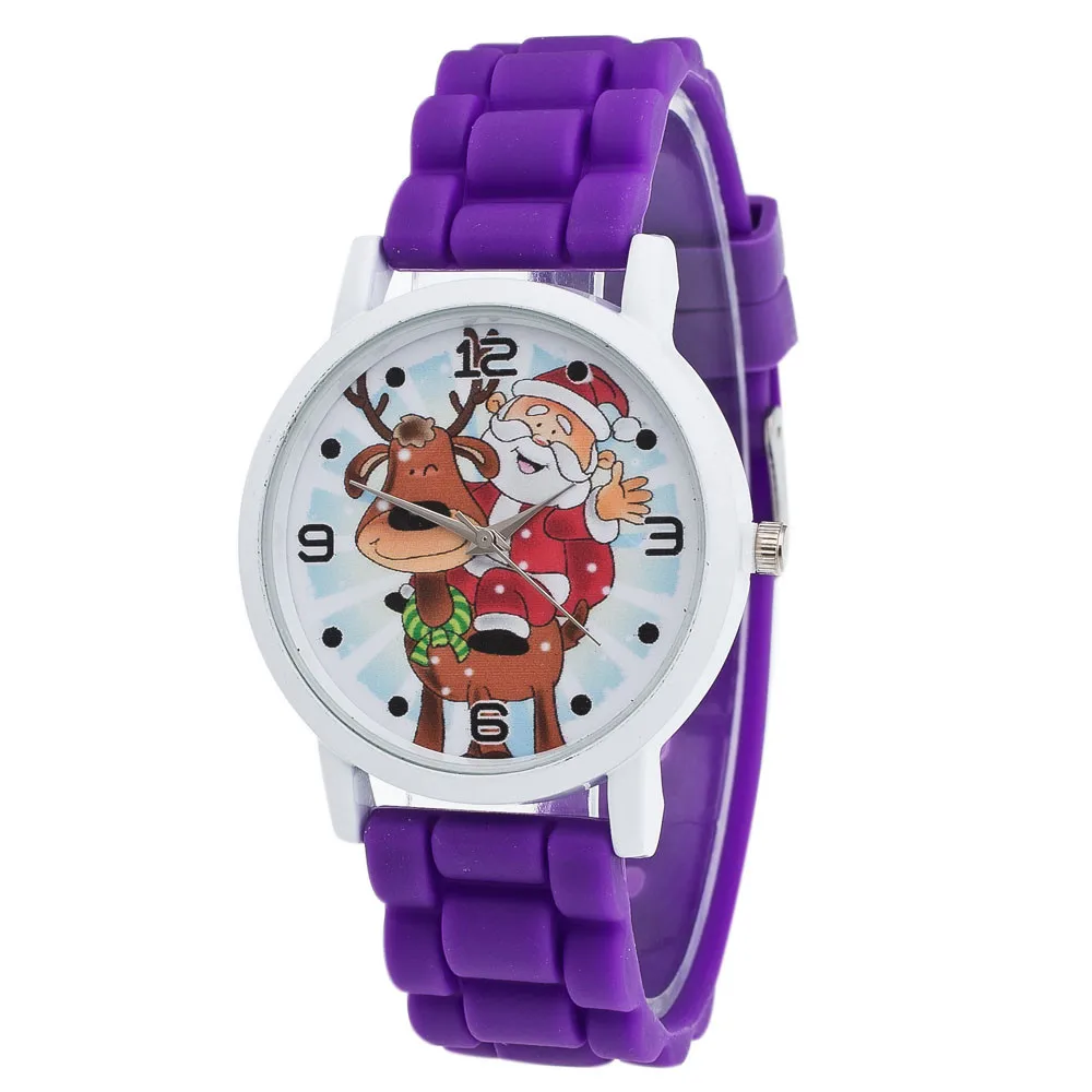 Рождественские часы Детские с мультяшным рисунком кварцевые Reloj Infantil montre enfanthorloge