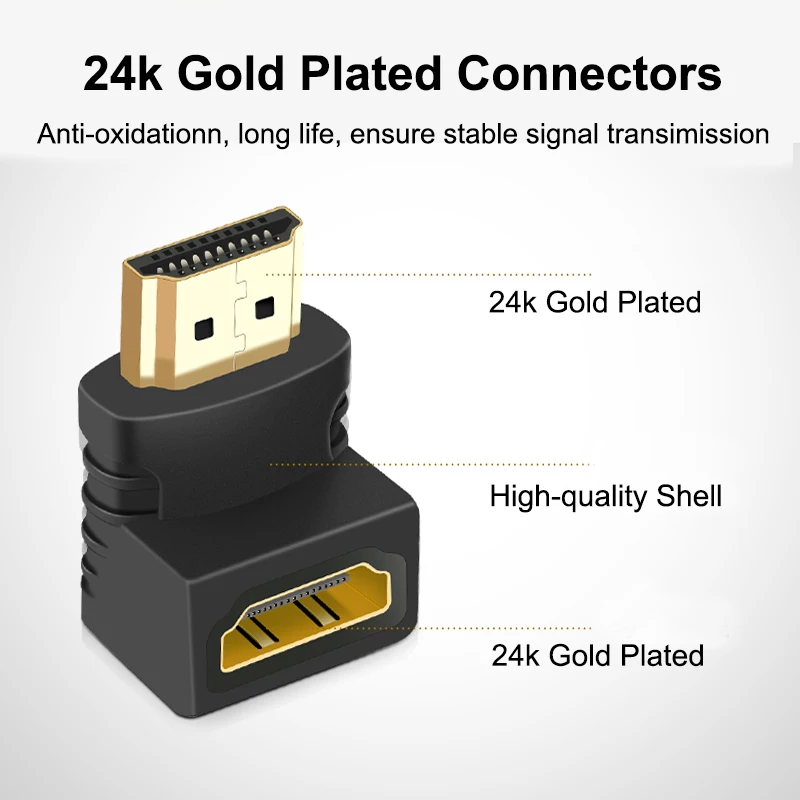 HDMI-совместимый адаптер сплиттер Папа-мама 90 270 градусов правый левый конвертер