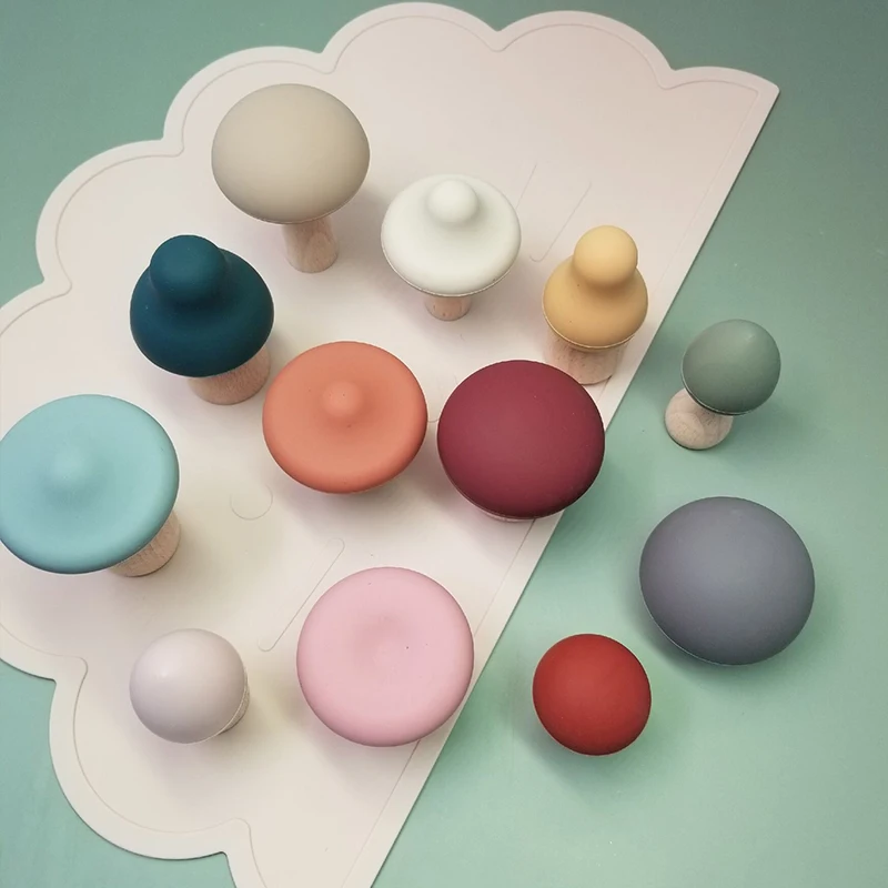 TYRY.HU-bloques de construcci&oacute;n de setas, mordedor de silicona, bloque de construcci&oacute;n Jenga suave, juguetes apilables 3D para ni&ntilde;os, libre de BPA Montessory, 12 Uds.-2