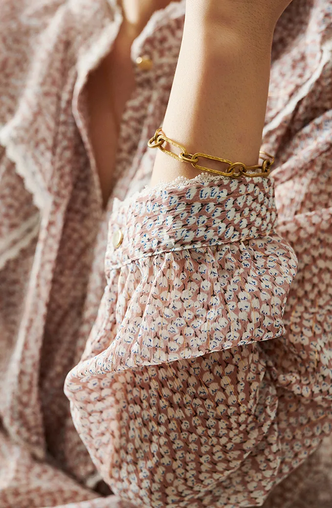 Женская блузка с оборками и цветочным принтом женская одежда длинным рукавом