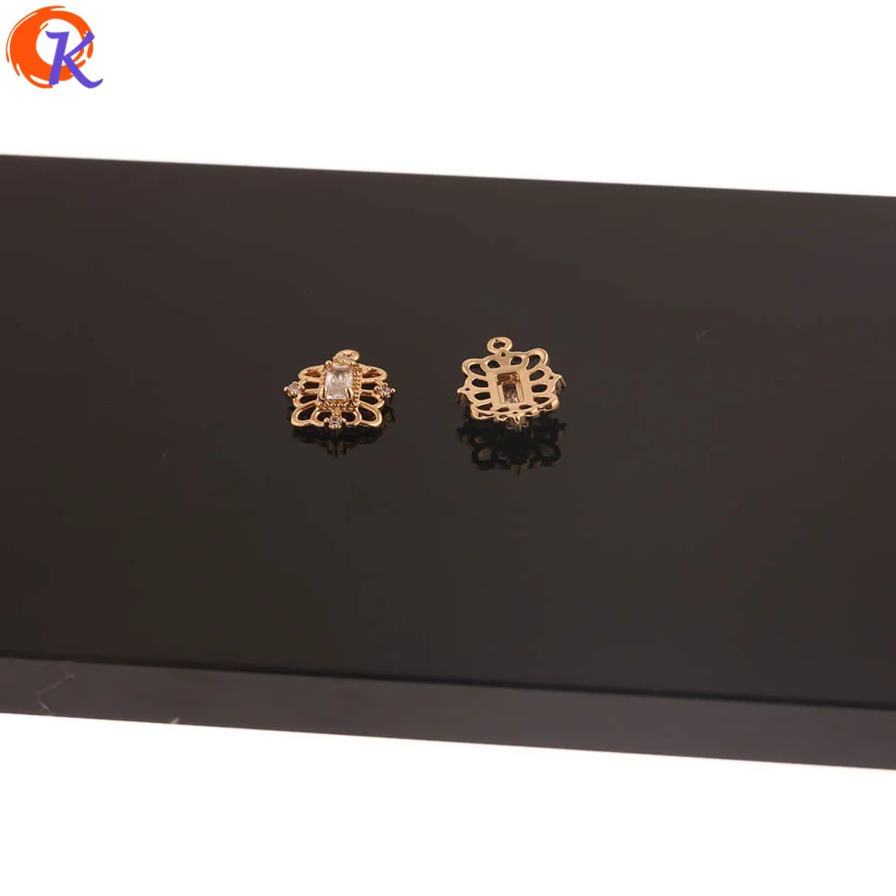 

Cordial Design 50Pcs 11*13MM Jewelry Accessories/CZ Earrings Connectors/Hand Made/Crystal Charms/Earring Findings/DIY Making