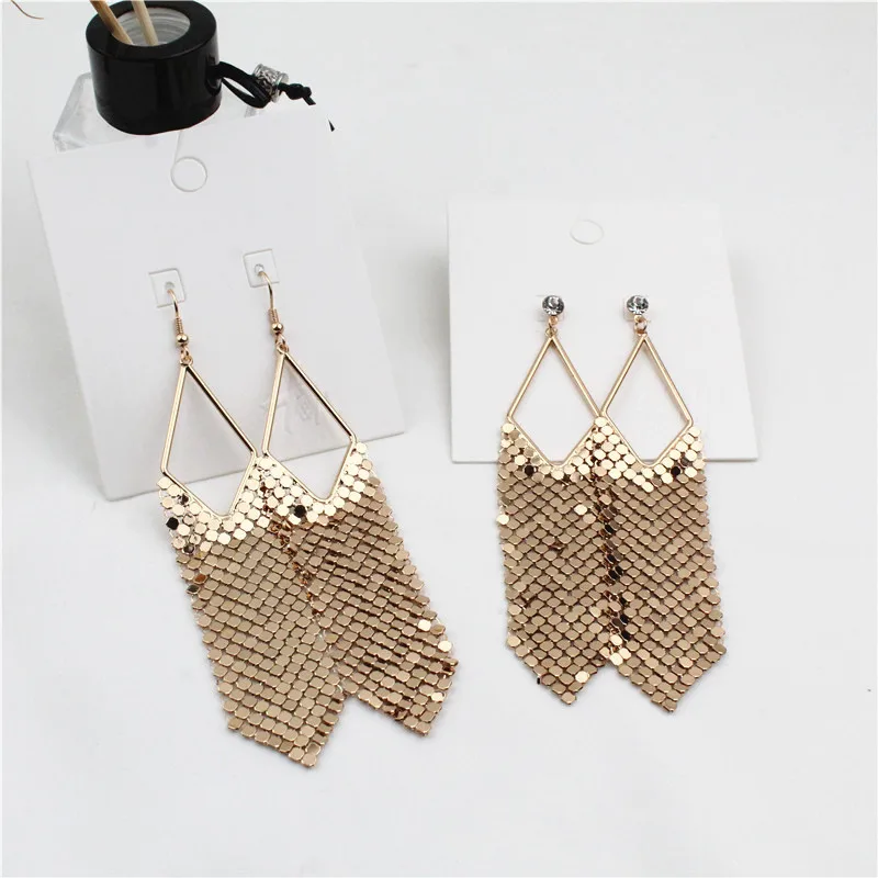 Новые модные длинные блестящие висячие серьги с монетами и кисточками для женщин