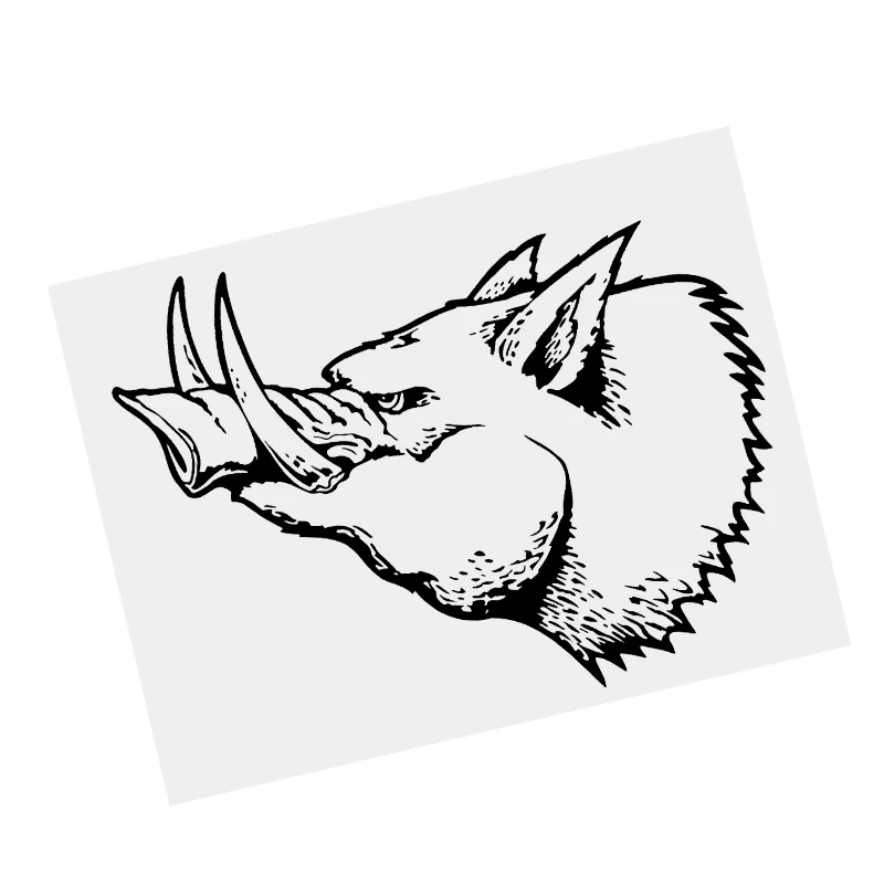 

S61277 # Wild Boar Head Black Transparent Car Sticker Vinyl Decal Waterproof Decors for Motorcycle Bumper Laptop