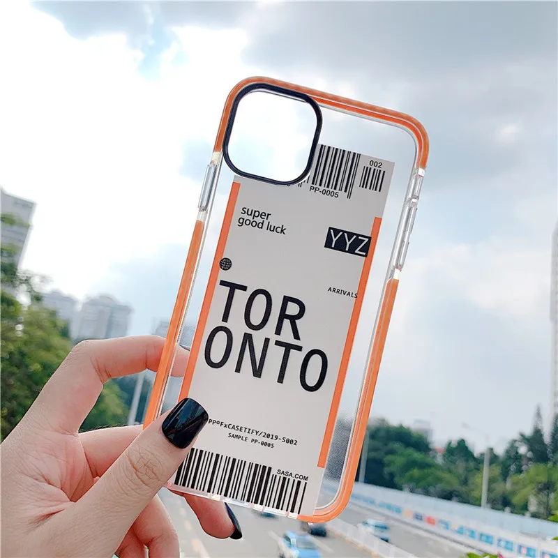 Чехол для телефона KJOEW INS с штрих-кодом и буквами прозрачный Ударопрочный Мягкий