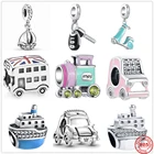 Лидер продаж 100% Стерлинговое Серебро 925 пробы подвеска для автомобильного ключа паром подходит для оригинального браслета Pandora DIY модные украшения для женщин