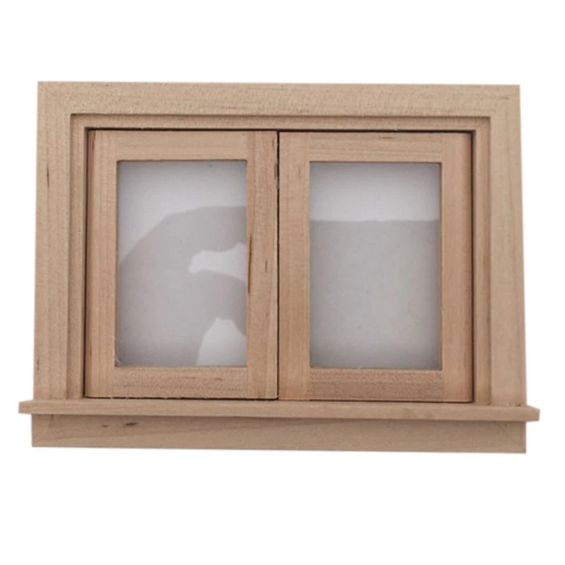 

FBIL-1/12 Scale Miniature Unpainted Mini Wood 2 Pane Window Frame