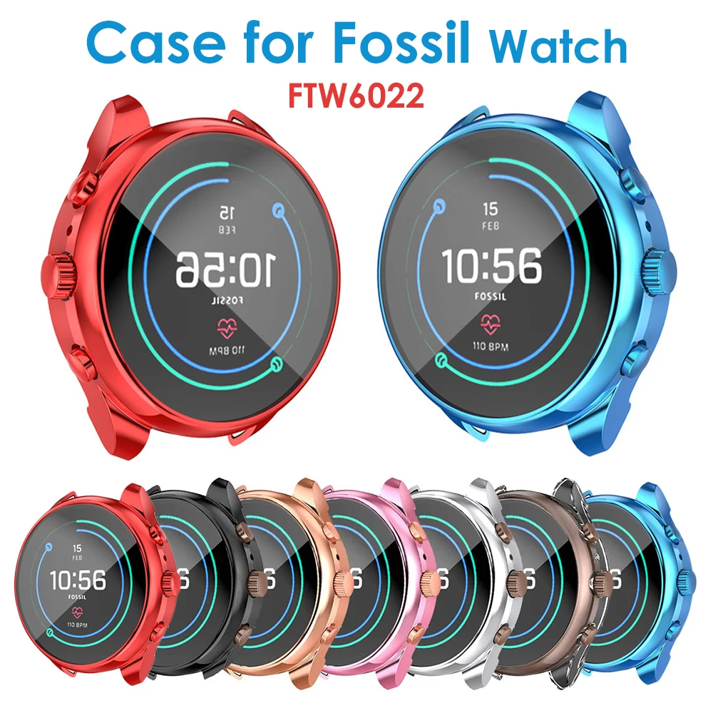 

Screen Protector Case Cover for Fossil Gen 4 Sport Women's FTW6022 Watch Cases Plating Metal Color TPU Shockproof Bumper Shell
