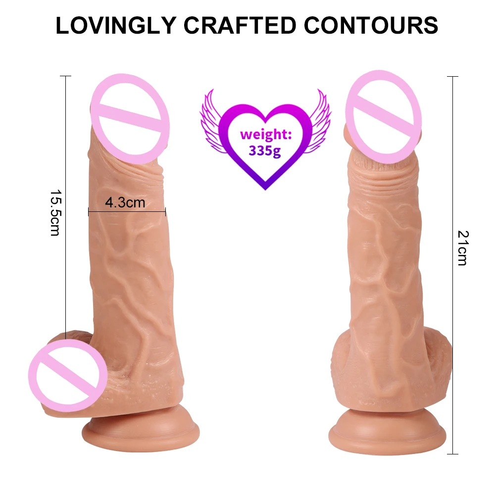 Искусственный Пенис TPE бесшумная вибрация беспроводной с дистанционным