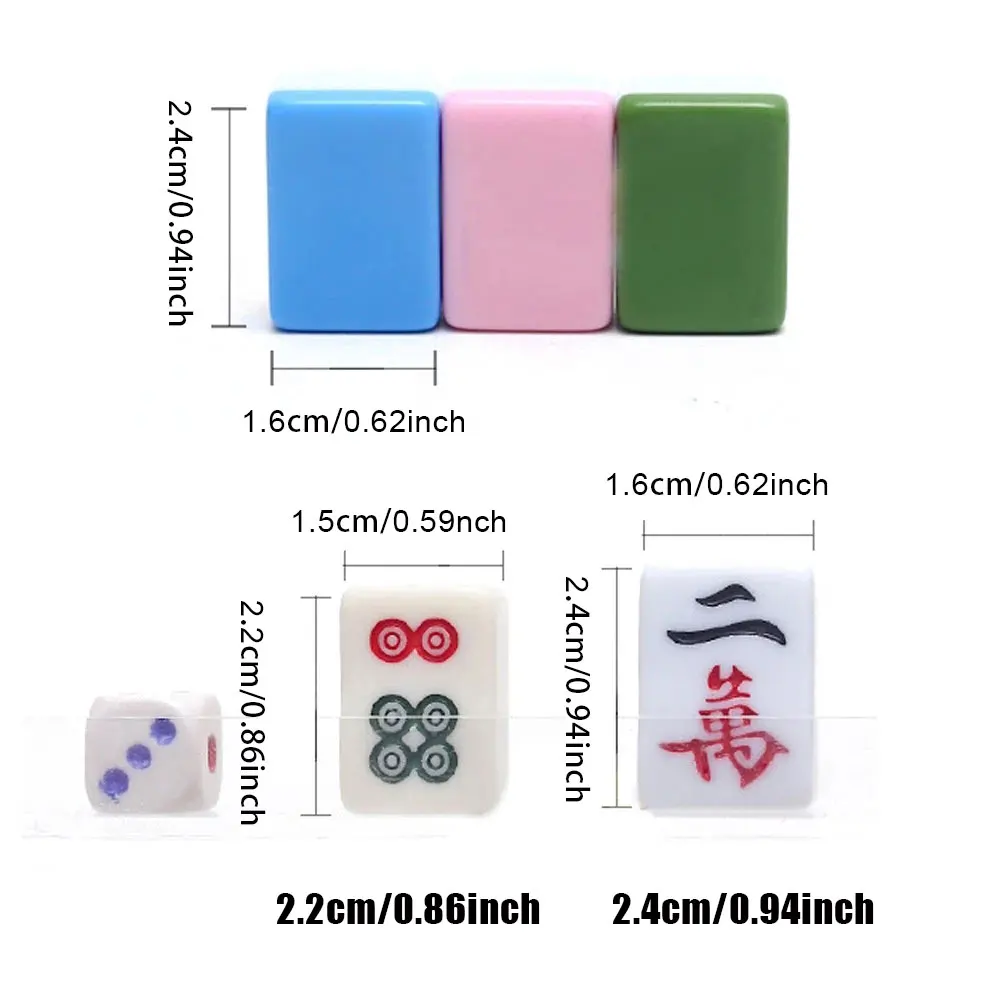 Мини-Маджонг 24 мм 144 шт./компл. Традиционный Китайский Маджонг семейная