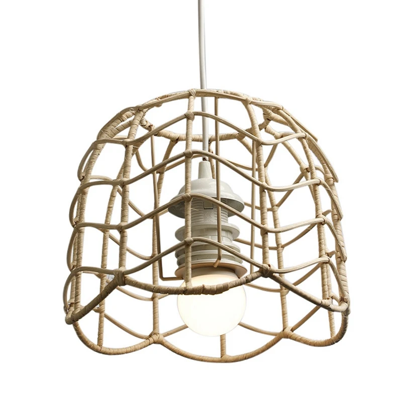 

New-Lampshade For Cover Table Lamp Rattan Lamp Pendant Light Vintage Hanging Lighter Cafe Home Decor Retro Lampshade