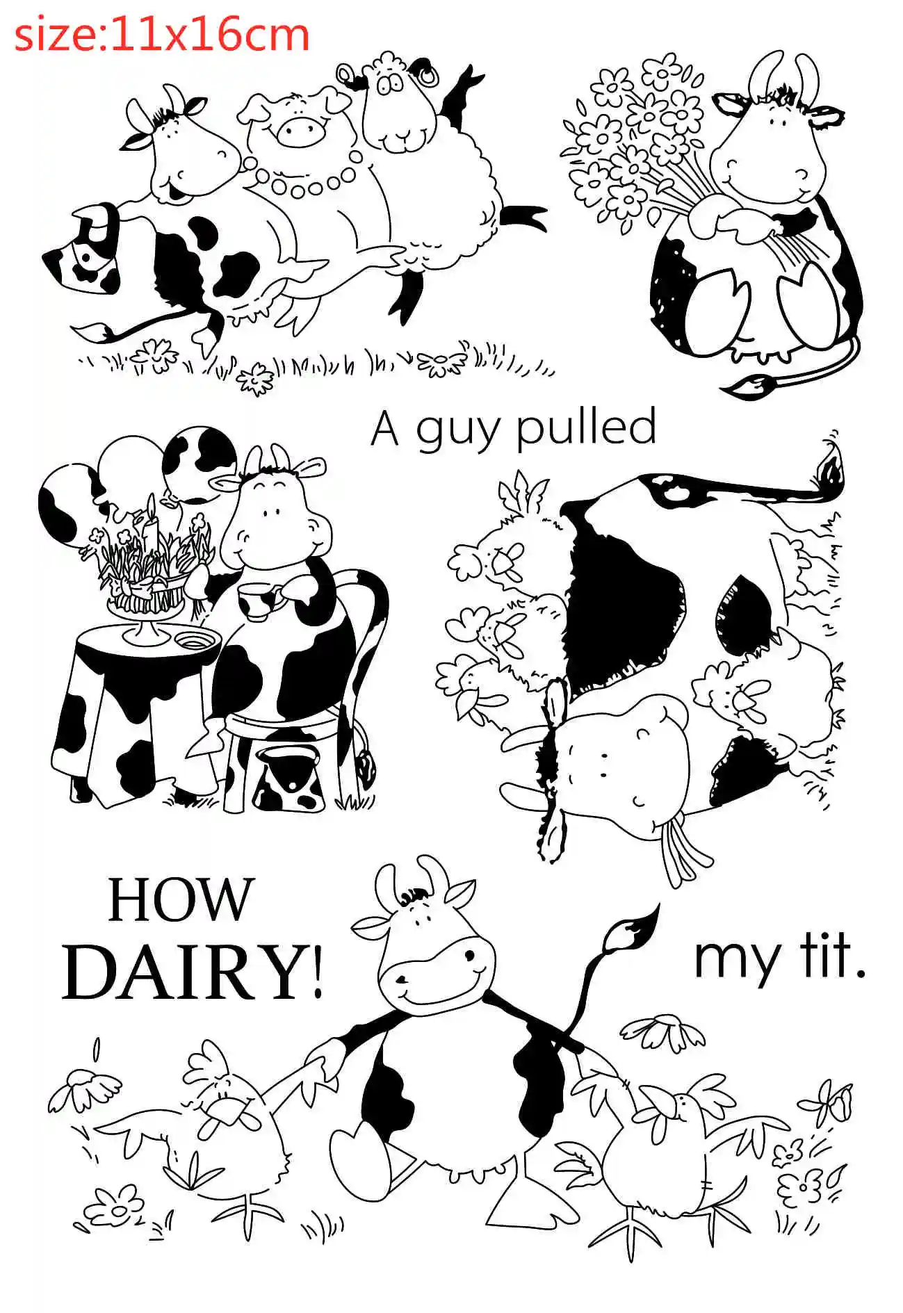 Коровы прозрачный силиконовый резиновый штамп и металлический лист цепляться