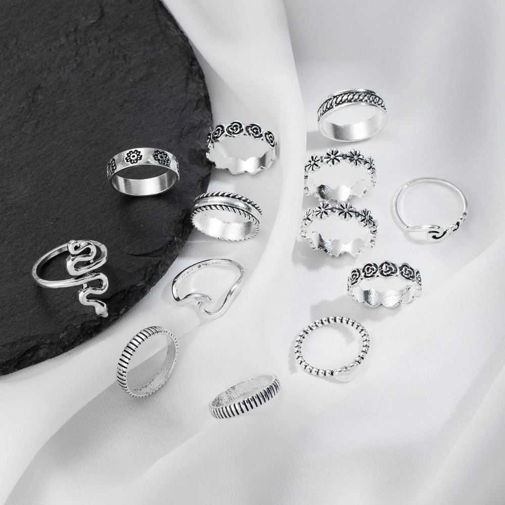 Кольца женские в стиле панк 13 шт./компл. кольца виде змейки | Украшения и