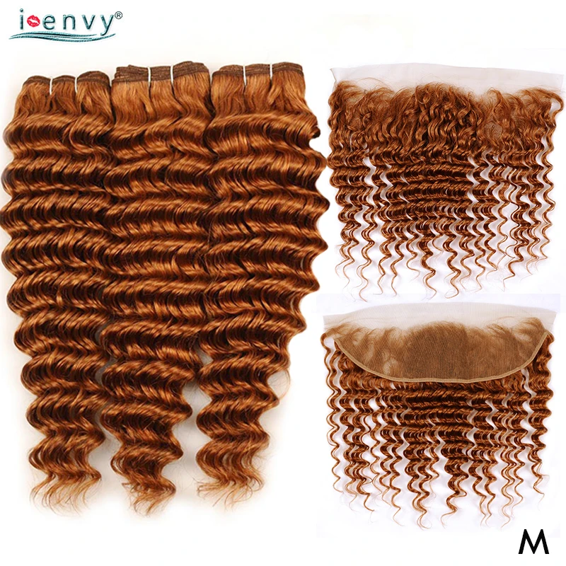 Бразильские пряди с глубокой волной и фронтальной застежкой цветные 13х4