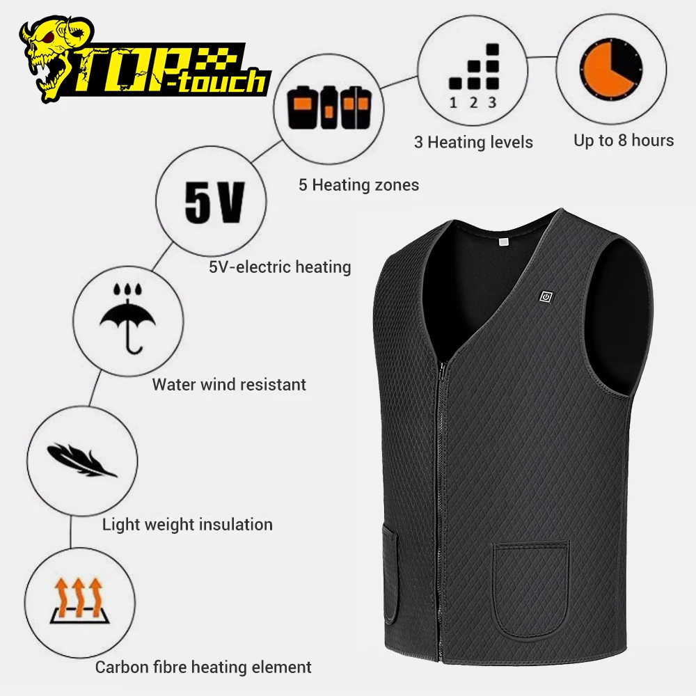 Новая мотоциклетная куртка с USB инфракрасным электрическим подогревом для