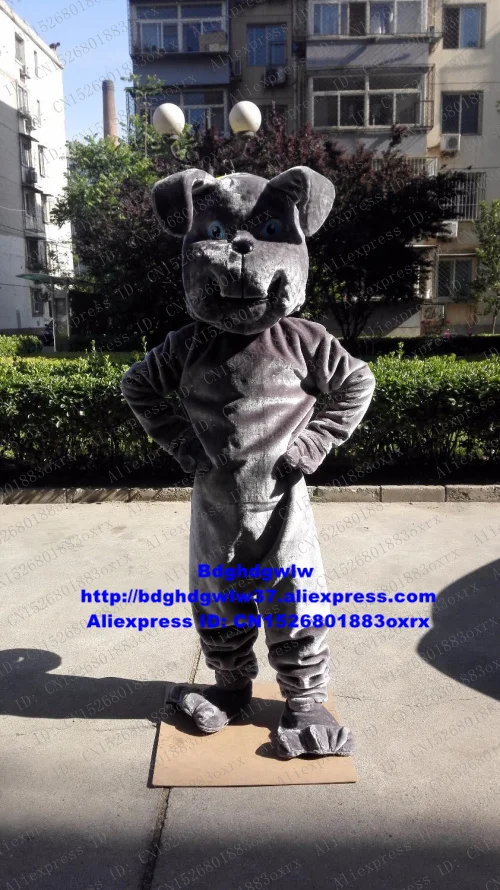 Grey Bulldog Dog Pitbull Bull Pit Terrier Mascot Costume Adult Cartoon Character Cosplay Mise En Scene zx1243 | Тематическая одежда