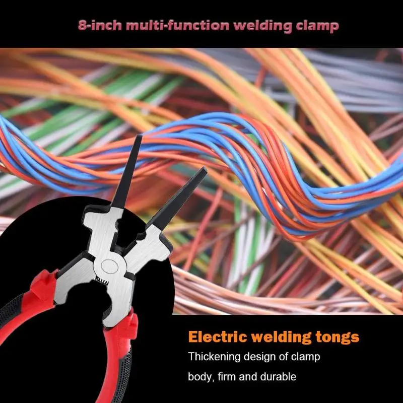 

Multi-purpose MIG Welding Pliers Carbon Steel Anti-slip Handle Clamp Forcep