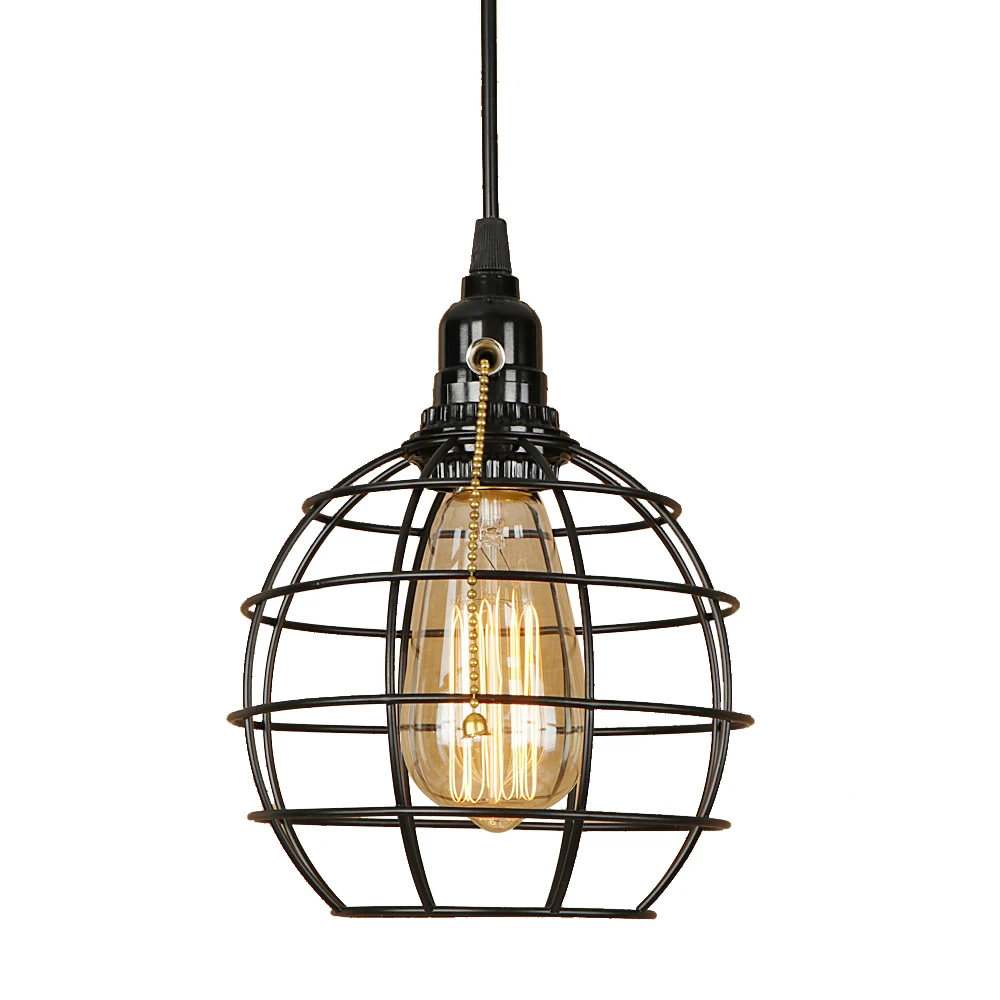 Классическая новинка подвесной светильник в виде черной клетки светодиодный E27