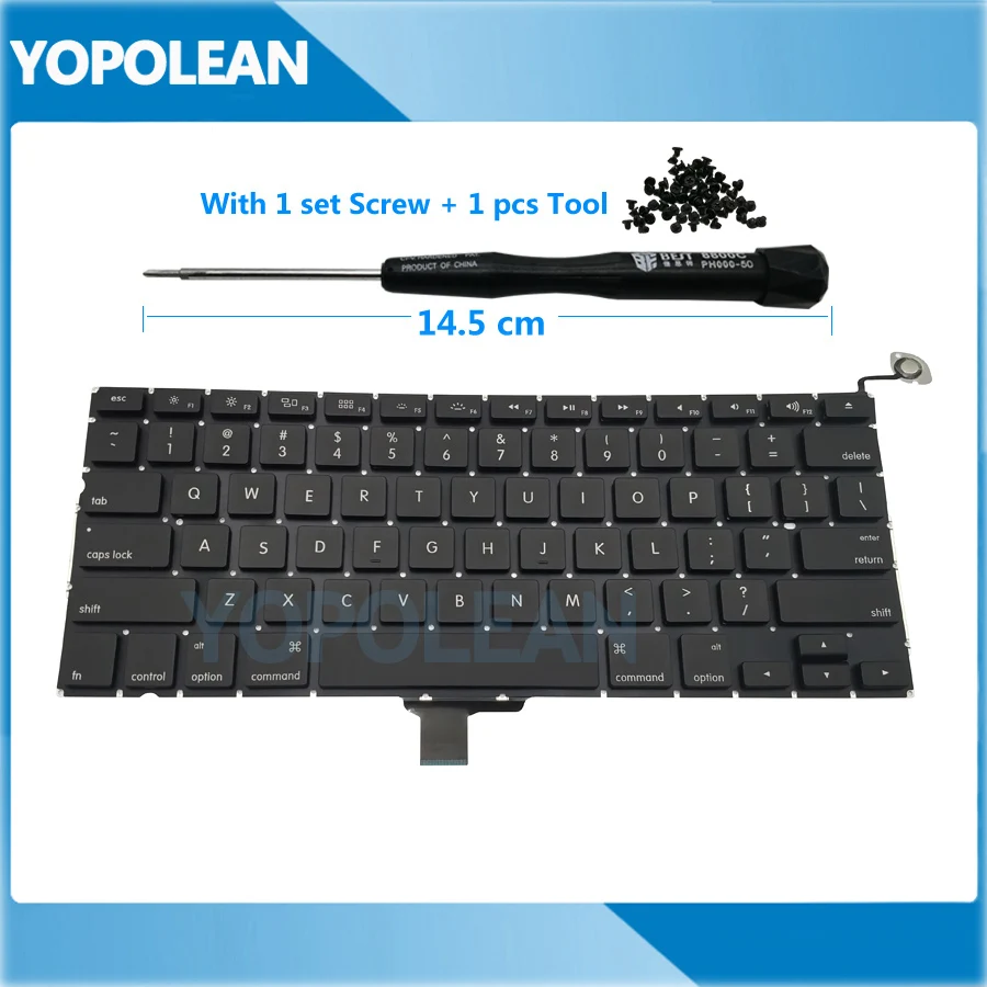 Новая английская клавиатура с винтом и инструментом для Macbook Pro 13 дюймов A1278 2009 2010