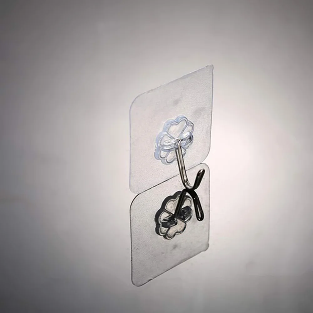

8 Pcs Wall Hooks Transparent Reusable Seamless Hooks Waterproof Self Adhesive Hooks for Home Bathroom Kitchen (Random Style)