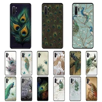 peacock feather phone case for samsung note 7 8 9 20 note 10 pro lite 20ultra m20 m10 case