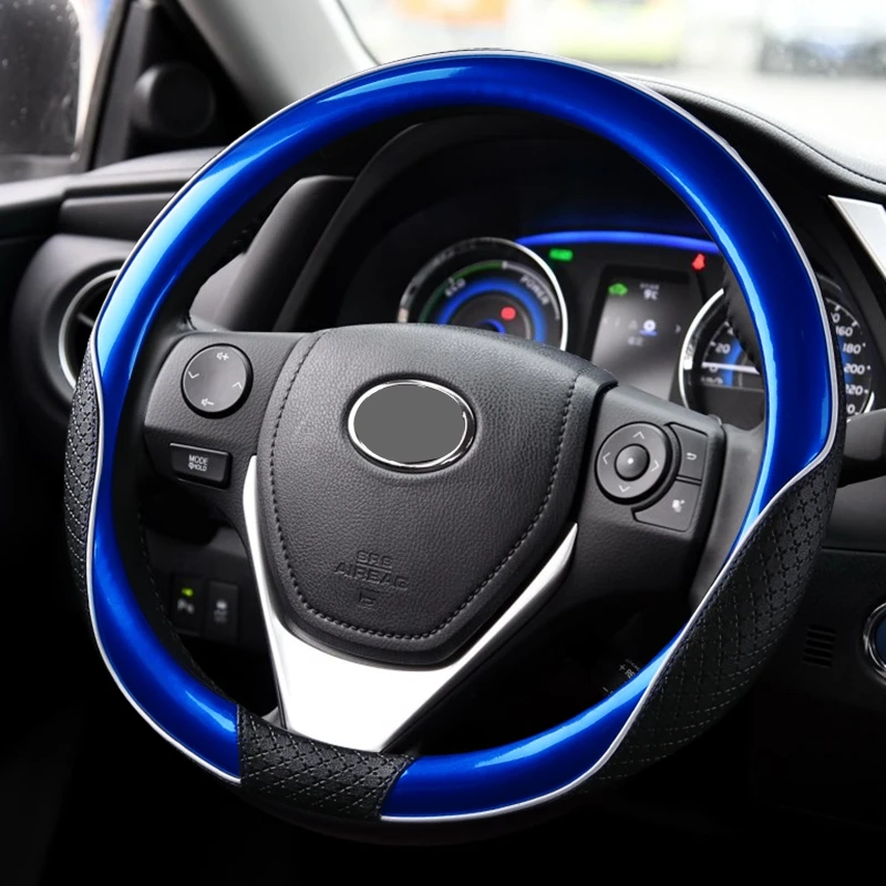 Новинка кожаный чехол на руль Универсальный 38 см для Honda civic 2008 2012 2014 2017 2018 cr v crosstour