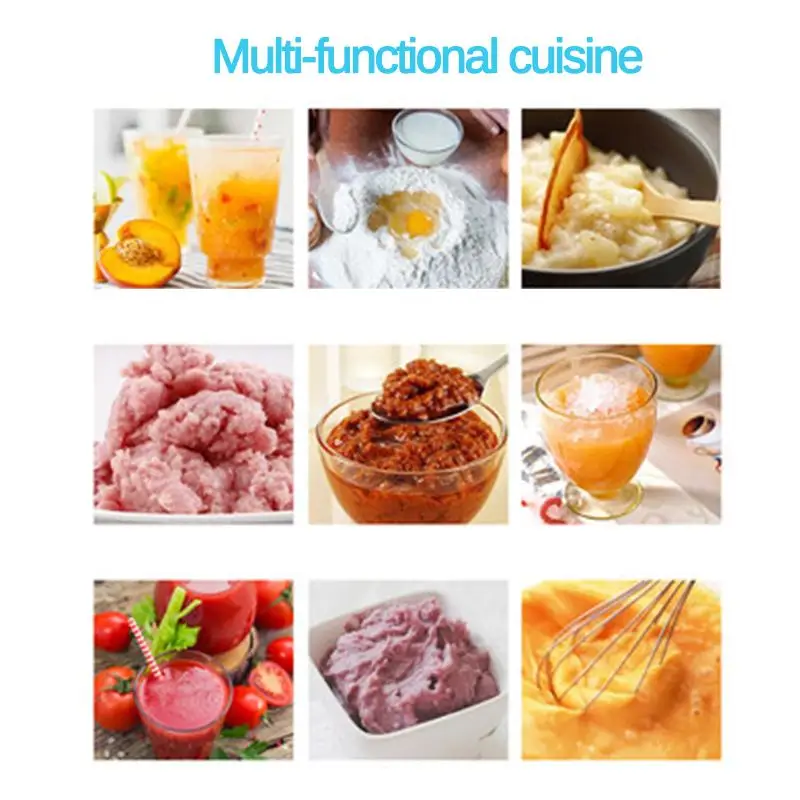 

3 Speed 600W 4 in 1 Electric Food Processor Mixer Multifunction Kitchen Detachable Hand Blender Egg Beater Vegetable Stand Blend