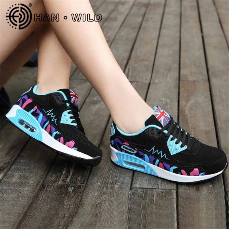 Кроссовки женские сетчатые на шнуровке повседневная обувь для бега платформе