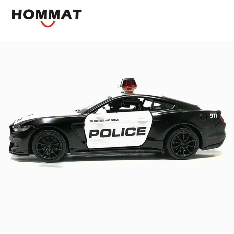 HOMMAT масштаб 1:32 Ford Shelby Mustang GT350 полиция 911 модели игрушечных автомобилей из сплава