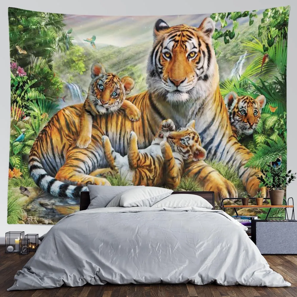 SepYue гобелен с рисунком леса Тигра для гостиной спальни настенный татами