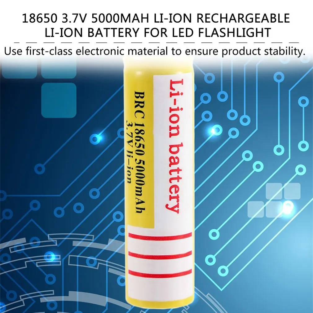 Перезаряжаемая батарея 18650 Li Ion 5000 мА · ч 3 7 В светодиодный фонарь фонарики синий