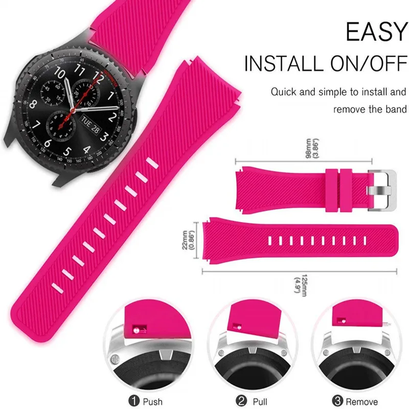 Силиконовый браслет для Samsung Galaxy watch 46 мм Gear S3 Frontier band 22 классический correa