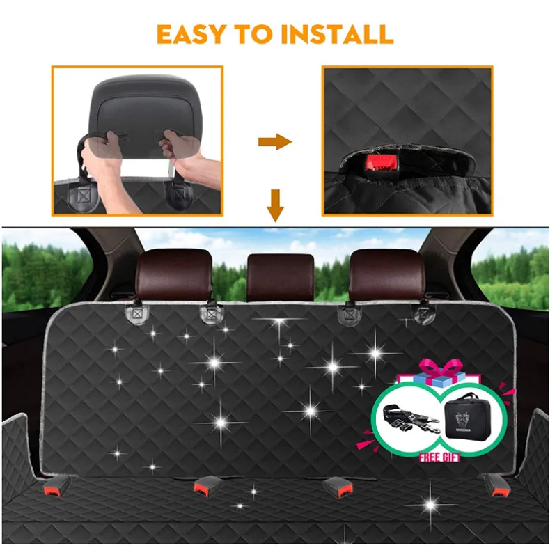 

Waterproof Car Back Seat Mat Pet Dog Carrier Cars Hammock Protector Cushion Black Gog Car Seat Cover Oxford Nonslip Protector