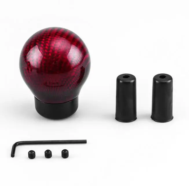 Автомобильная красная алюминиевая ручка переключения передач из углеродного