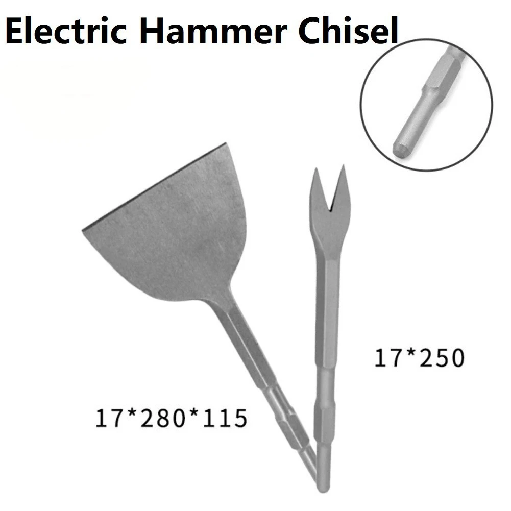 

Flat Chisel V-type Chisel Electric Hammer Chisel Heavy Duty Bent Tile Chisel Impact Drill Chisel For Cement Brick Stone Crushing