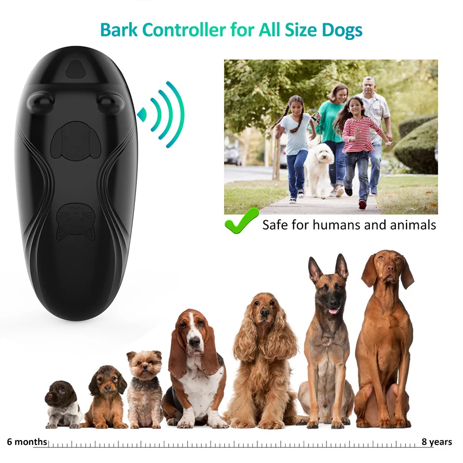 

Ultrasonic Dog Repeller Anti Barking Dog Device Repellent Against Bark Control Stop Long Range Ultrasound Cat Animial Repeller