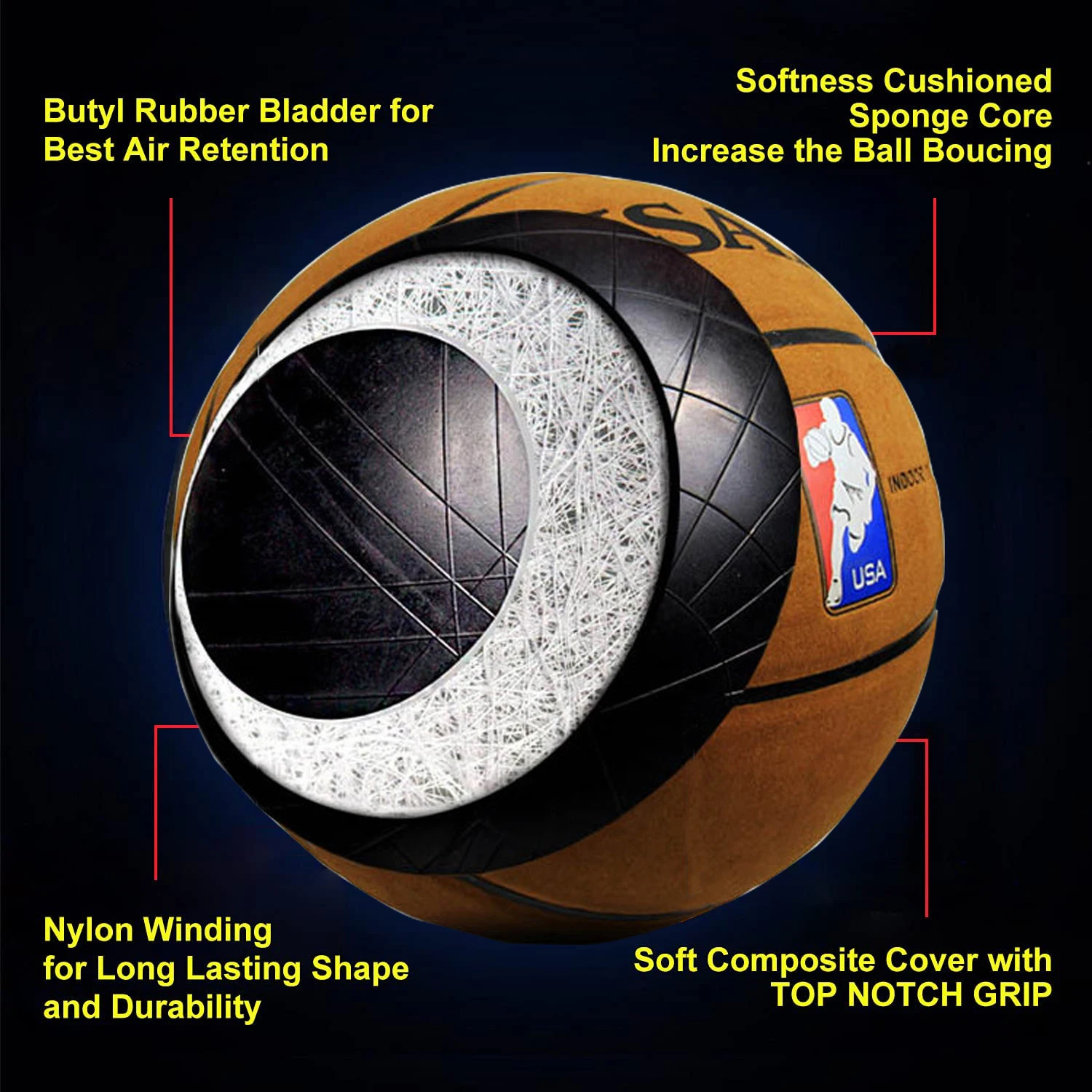Баскетбольный Противоскользящий водонепроницаемый баскетбольный